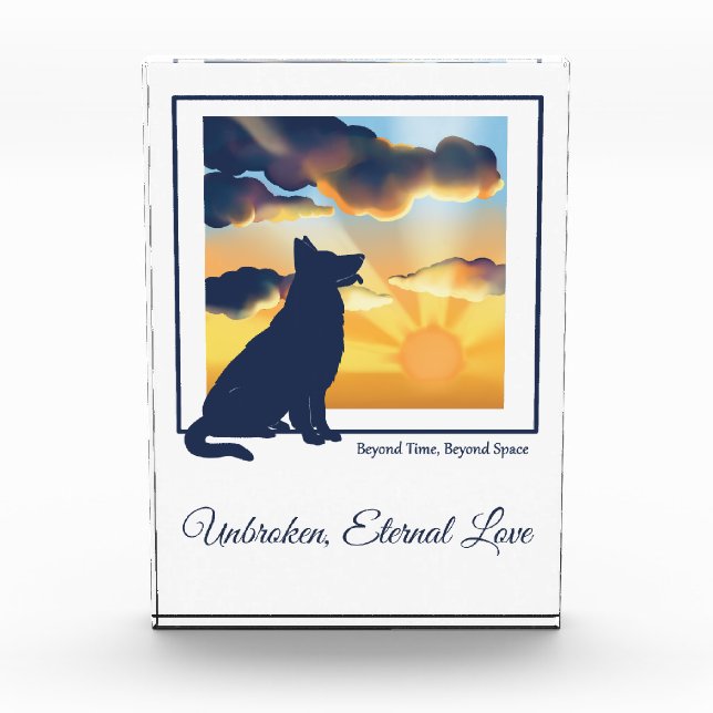 Dog Memorial Acrylic Photo Block - German Shepherd (Front)