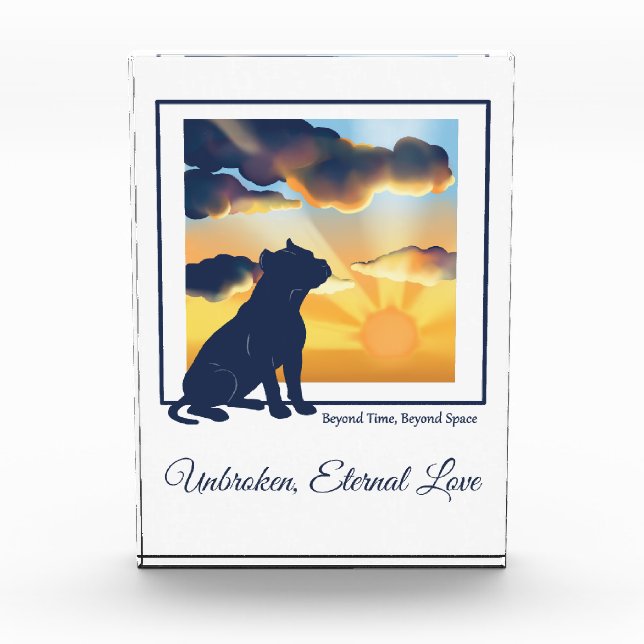 Dog Memorial Acrylic Photo Block - Pitbull (Front)