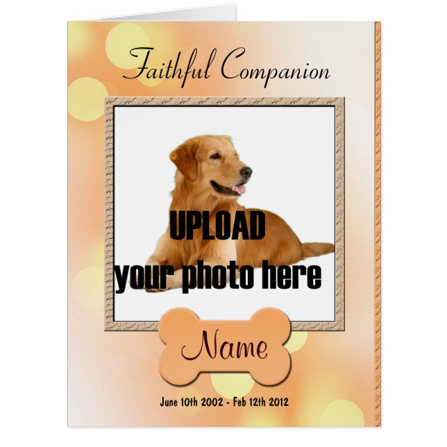 Dog Memorial Announcement - Pet Loss (Front)