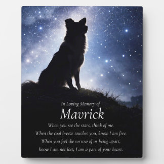 Dog Memorial Border Collie Custom Name Plaque