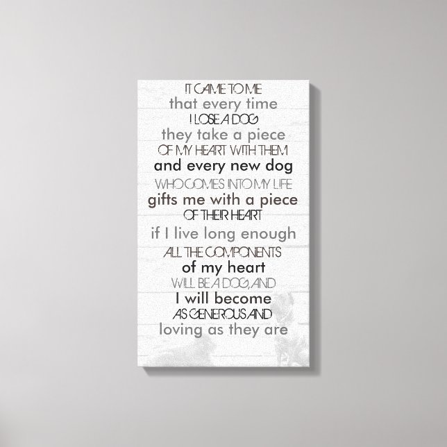 Dog Memorial Canvas Print (Front)
