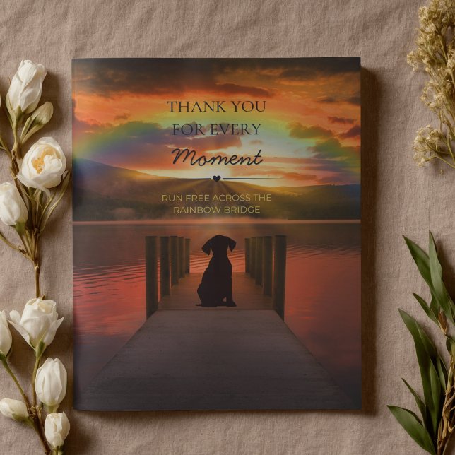 Dog Memorial Card Rainbow Bridge Sunset (Creator Uploaded)