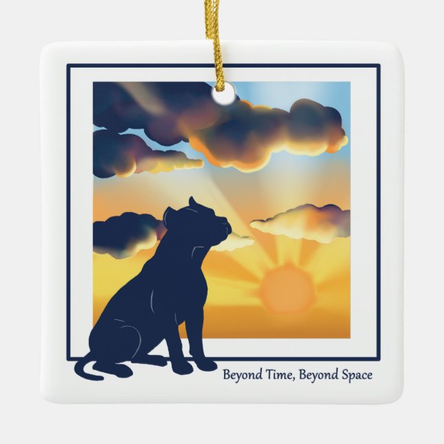 Dog Memorial Ceramic Ornament - Pittbull (Front)