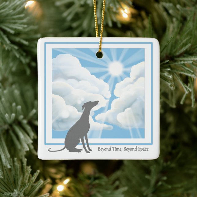 Dog Memorial Ceramic Ornament - sighthound  (Tree)