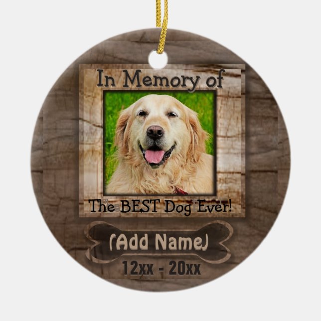 Dog Memorial Ceramic Tree Decoration (Front)