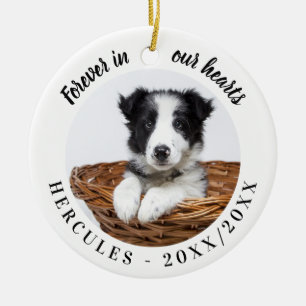Dog Memorial Forever In Our Hearts Ceramic Tree Decoration