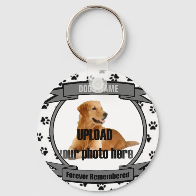 Dog Memorial Forever Remembered Key Ring (Front)