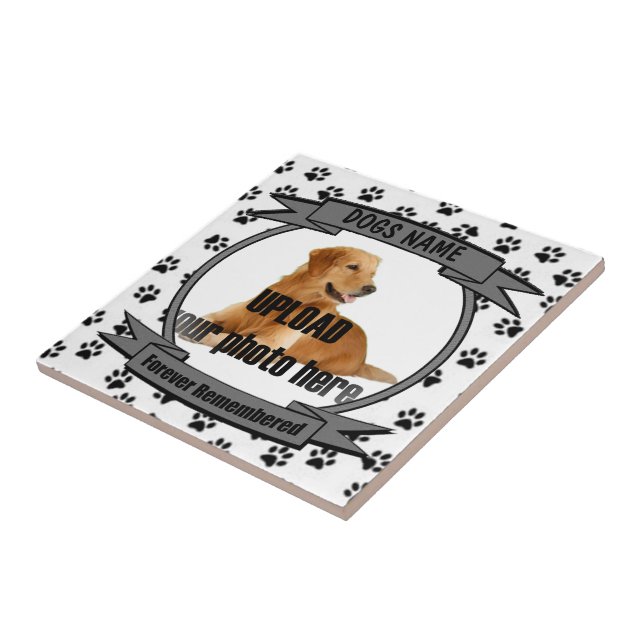 Dog Memorial Forever Remembered Tile (Side)