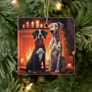 Dog Memorial Gift, Gift for Great Dane Lover Ceramic Ornament