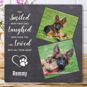 Dog Memorial Gift Personalised Pet Loss 2 Photo Plaque