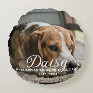 Dog Memorial Gifts For Pet Loss Round Cushion