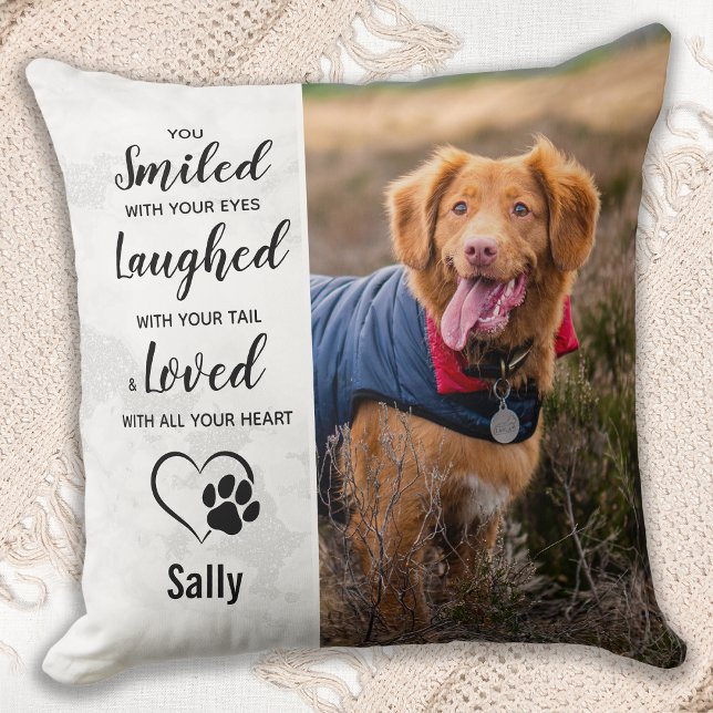 Dog Memorial Keepsake Sympathy Pet Dog Photo Cushion (Creator Uploaded)