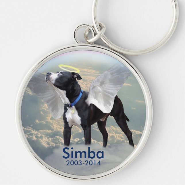 Dog Memorial Large (2.125") Premium Round Keychain (Front)