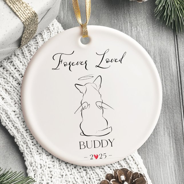 Dog Memorial Ornament Pet Personalised  (dog memorial ornament, pet memorial ornament, personalized dog ornament, dog remembrance gift, pet l)
