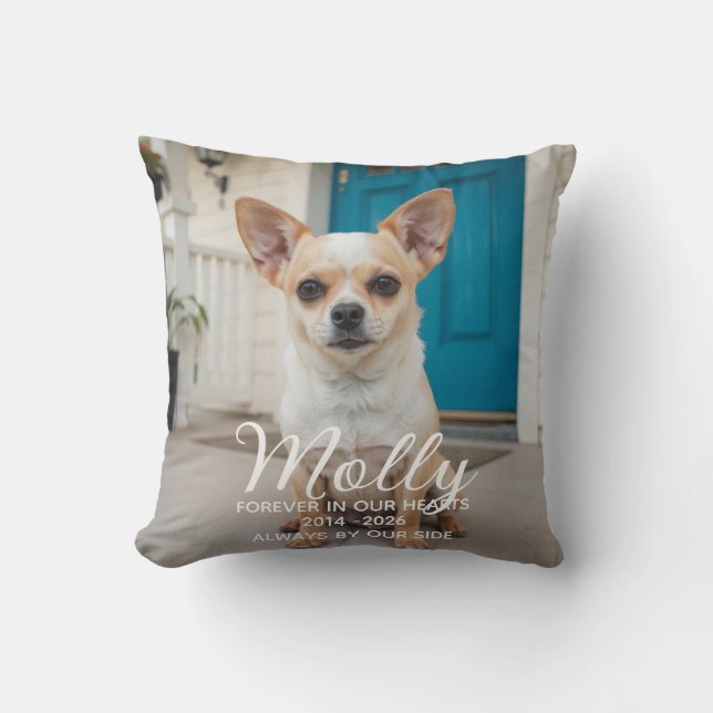 Dog Memorial Personalised Pet Loss  Cushion (Front)