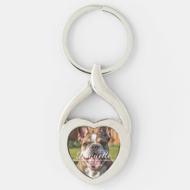 Dog Memorial Personalised  Pet Loss  Key Ring (Front)