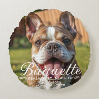 Dog Memorial Personalised Pet Loss Round Cushion