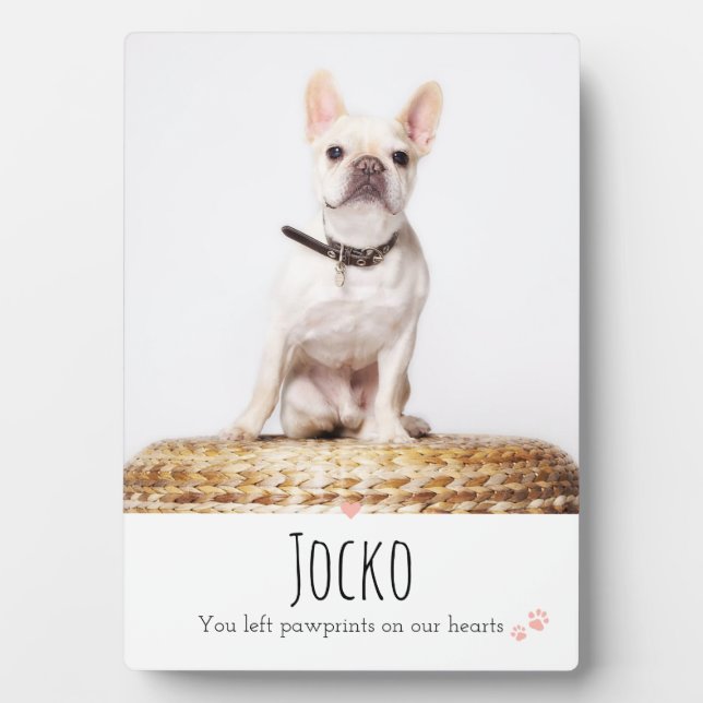 Dog Memorial Pet Loss Keepsake Photo Personalised Plaque (Front)