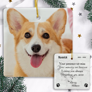 Dog Memorial Pet Loss Personalised Sympathy Photo Ceramic Ornament