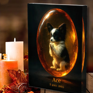 Dog Memorial Photo Block - Papillon 