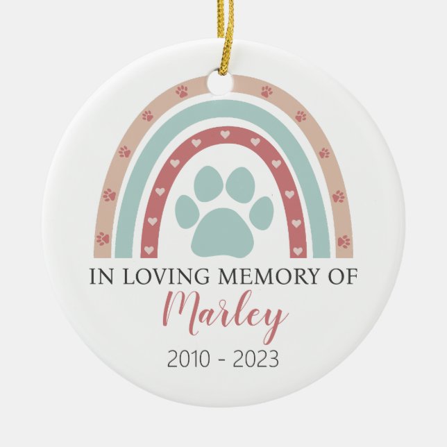 Dog Memorial Photo Pet Ceramic Tree Decoration (Front)