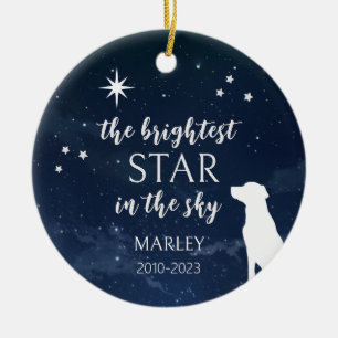 Dog Memorial Photo Whimsical Ceramic Tree Decoration