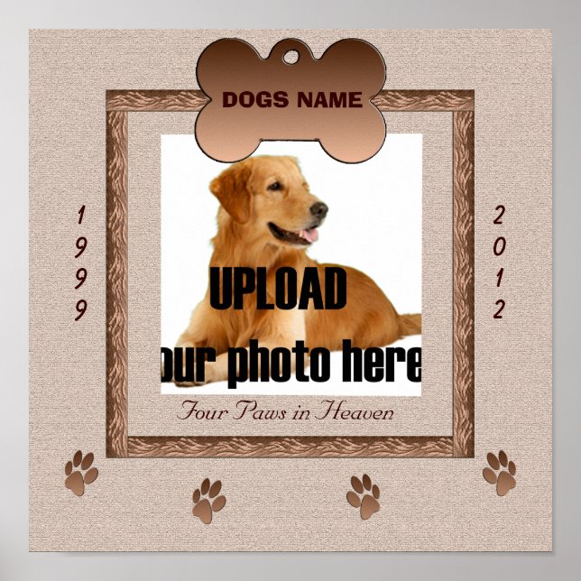 Dog Memorial Print - Brown Tones (Front)