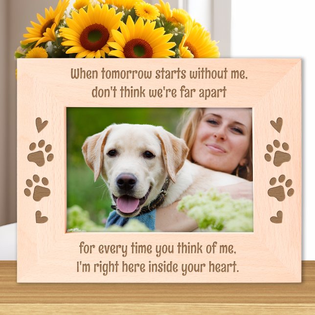 Dog Memorial Remembrance Pet Custom Wooden Photo Etched Frames (Creator Uploaded)