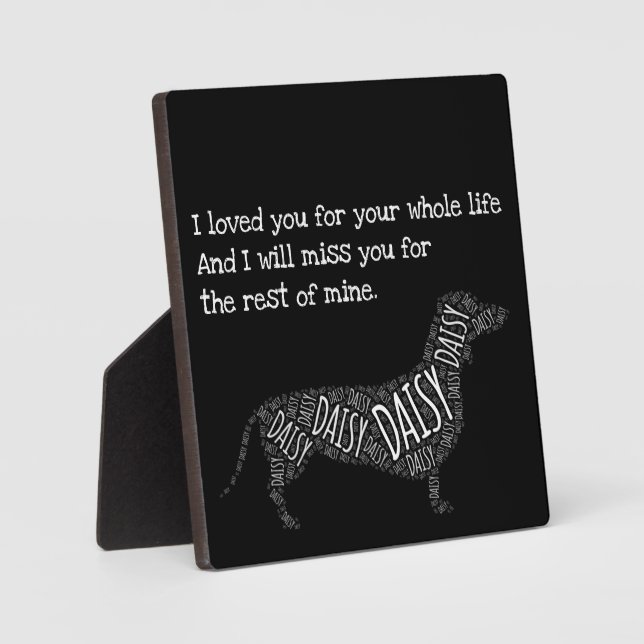 Dog Memorial Sign - Personalised Dog Dachshund Pla Plaque (Front)