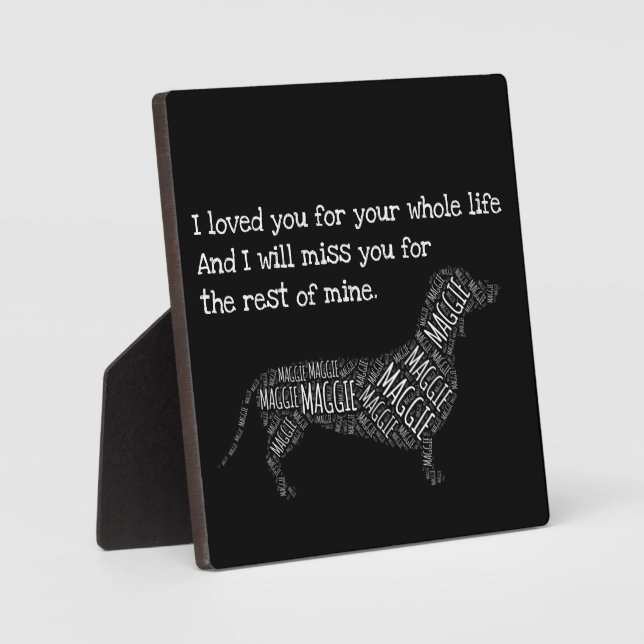Dog Memorial Sign - Personalised Dog Dachshund  Plaque (Front)