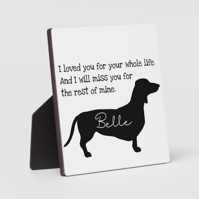 Dog Memorial Sign-Personalised Dog Dachshund Sign Plaque (Front)