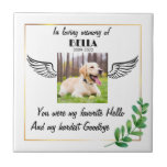 Dog Memorial Stone Loss of Pet Rememberance Tile<br><div class="desc">Beautiful tile to commemorate the life of your beloved pet. Just upload the photo of your pet and change the name,  and you have forever lasting keepsake that will bring warmth to your heart whenever you look at it.</div>