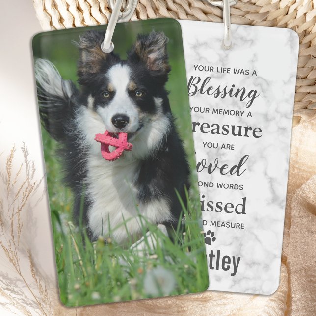 Dog Memorial Sympathy Pet Loss Photo Memorial Key Ring (Creator Uploaded)
