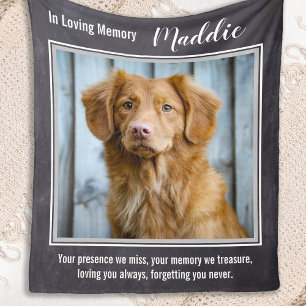 Dog Memorial Sympathy Quote - Pet Loss - Pet Photo Fleece Blanket