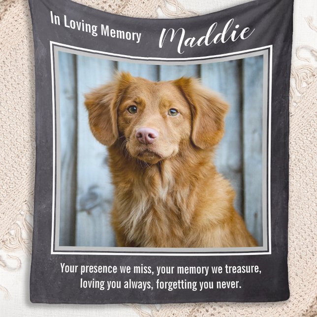 Dog Memorial Sympathy Quote - Pet Loss - Pet Photo Fleece Blanket (Creator Uploaded)