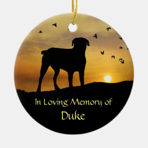 Dog Memorial Tribute Spiritual Poem on Back Ceramic Tree Decoration