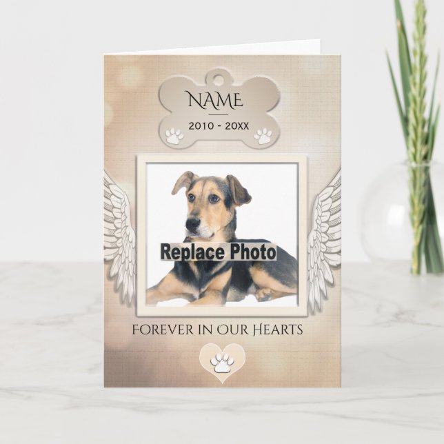 Dog Memorial  with Rainbow Bridge Poem Card (Front)