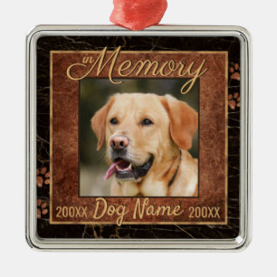 Dog Memory Marble Rustic Memorial Keepsake Metal Tree Decoration