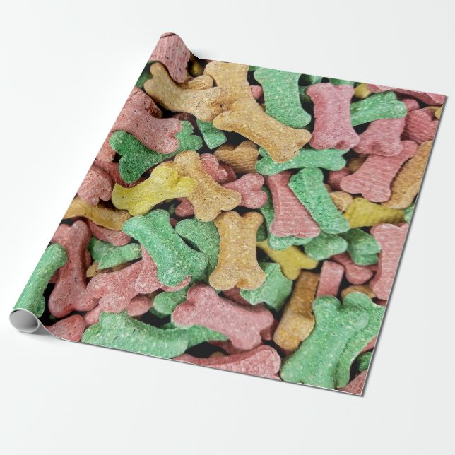 dog milk bones wrapping paper (Unrolled)