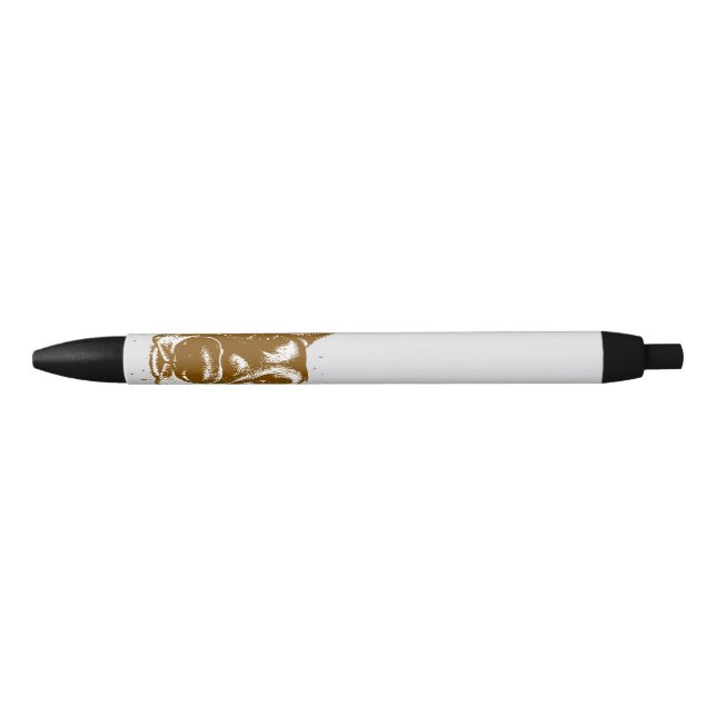 Dog, modern lined illustration  blue ink pen (Front)