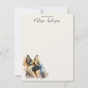 Dog Modern Watercolor Animal German Shepherd Card