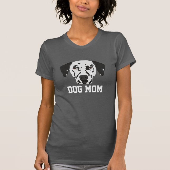 Dog Mom Black-Spotted Dalmatian Mother's Day T-Shirt (Front)