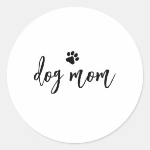 Dog mom classic round sticker