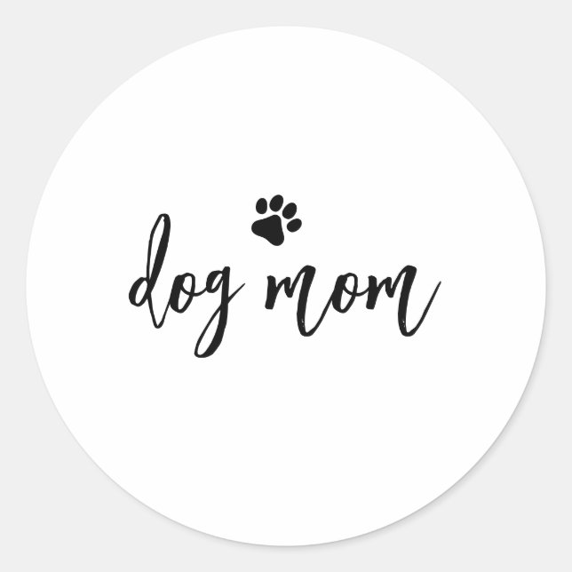 Dog mom classic round sticker (Front)