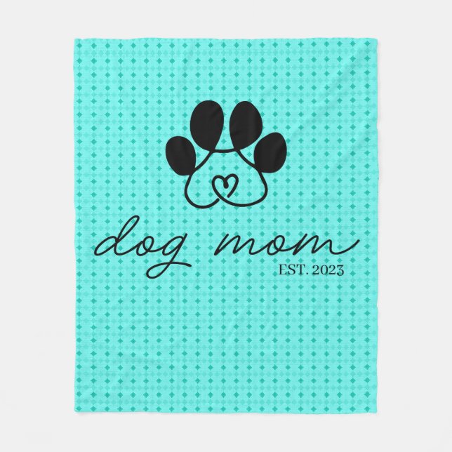  dog mom customizable mint green polar blanket (Front)