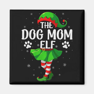 Dog Mom Elf Christmas Girls Women Elf Squad Xmas F Magnet