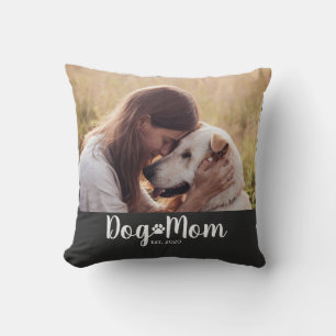 Dog Mom Established Script Photo Cushion