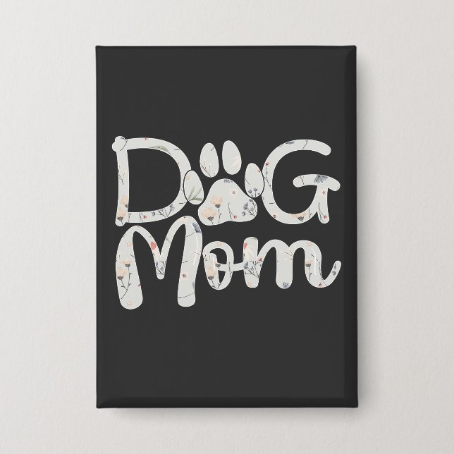 Dog Mom Floral Paw Print Cute Design for Dog Lover (Front)