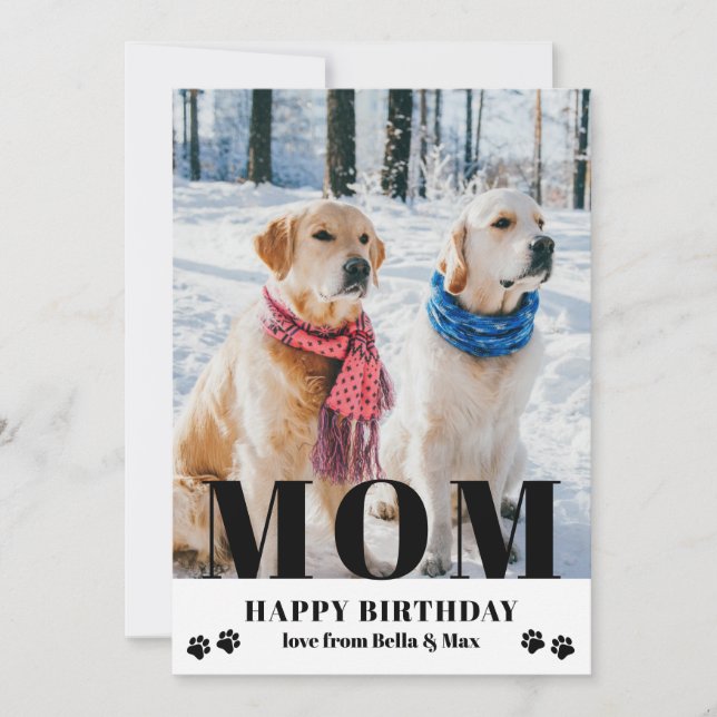 Dog Mom Happy Birthday Modern Personalized Photo (Front)