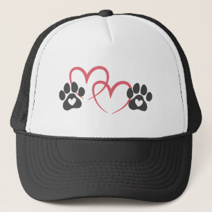 Dog Mom Heart Paws Art   Rescue Dogs Lover Mama Trucker Hat